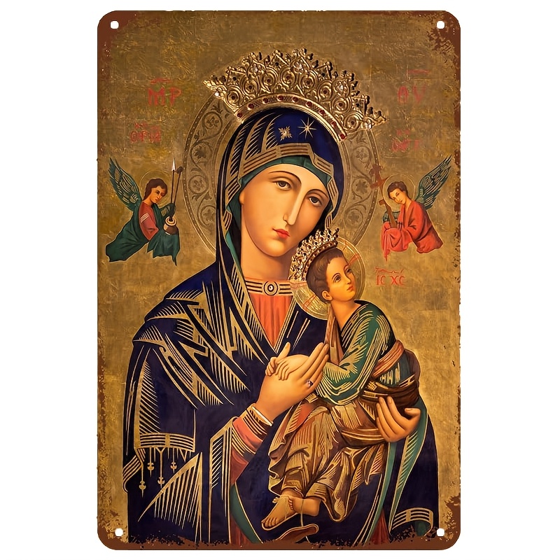 Home Decor Jesus - 2D Vintage Metal Sign, Virgin Mary