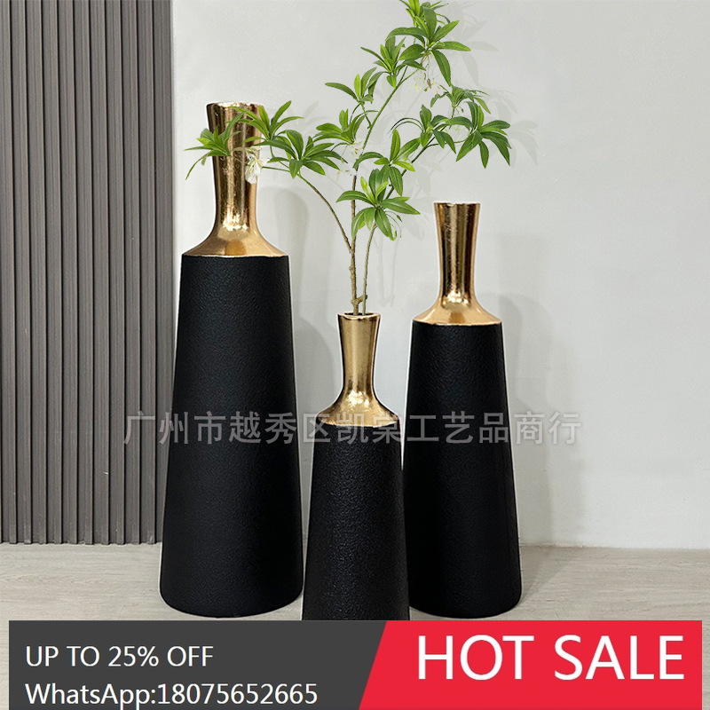 Glass Vase Nordic - HLZ Nordic Floor Glass Steel Decorative