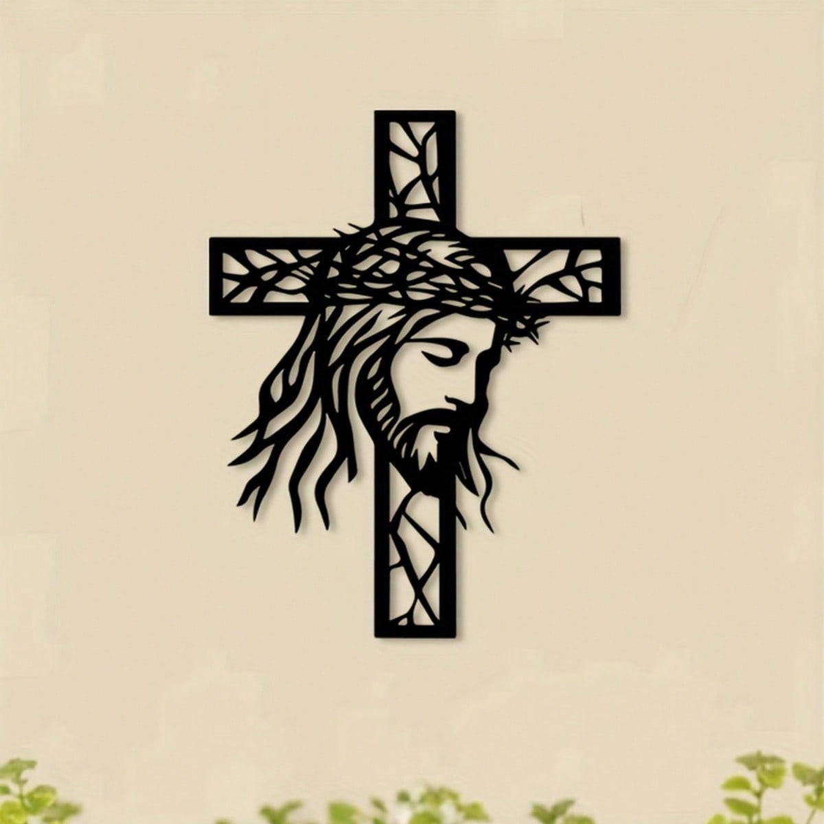Home Decor Jesus - Iron Jesus Cross Wall Art -
