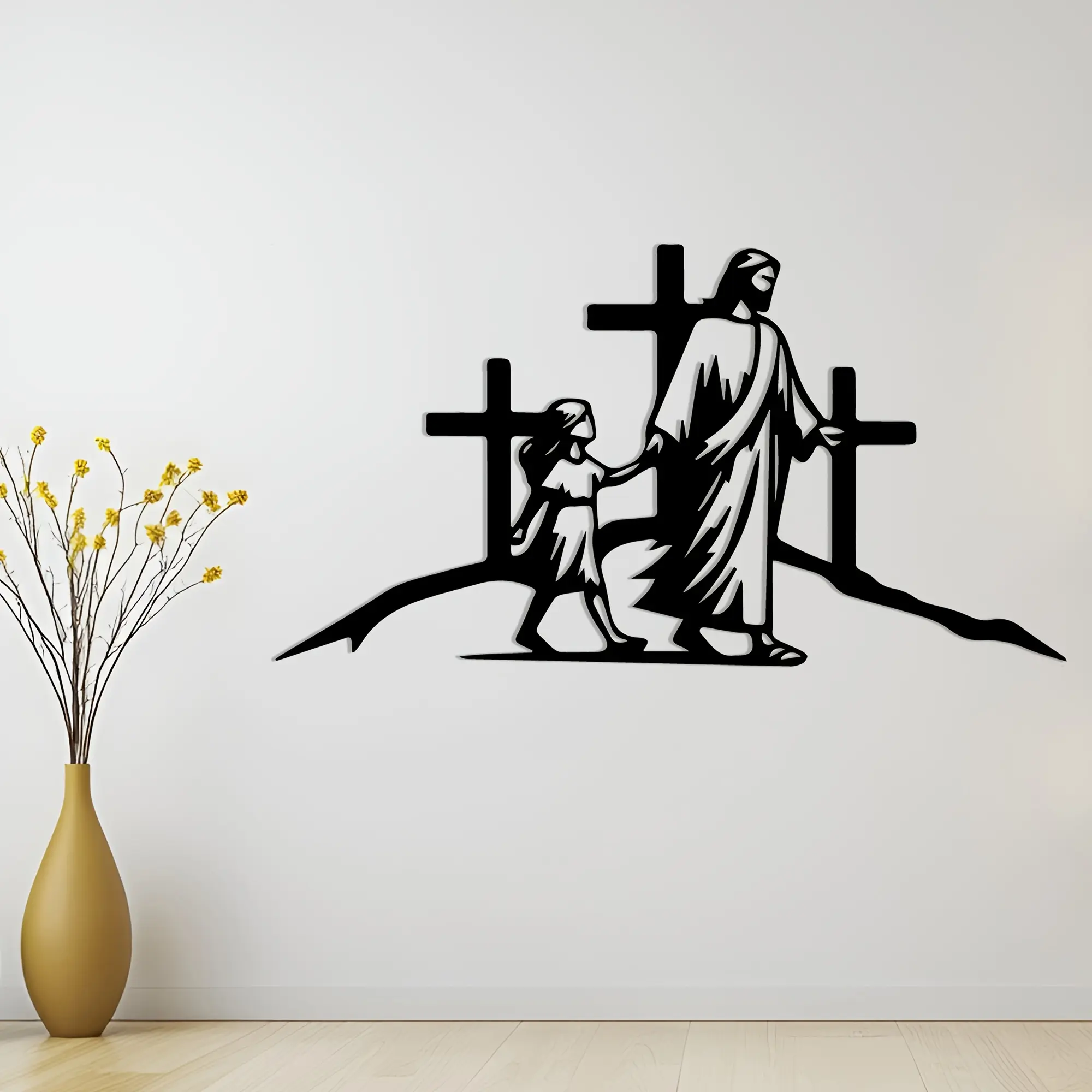 Home Decor Jesus - CIFBUY Wrought Iron Cross Wall Art