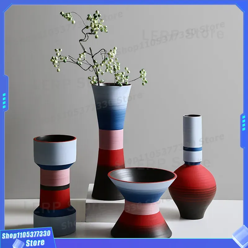 Glass Vase Nordic - Nordic Style Morandi Color Ceramic Vase