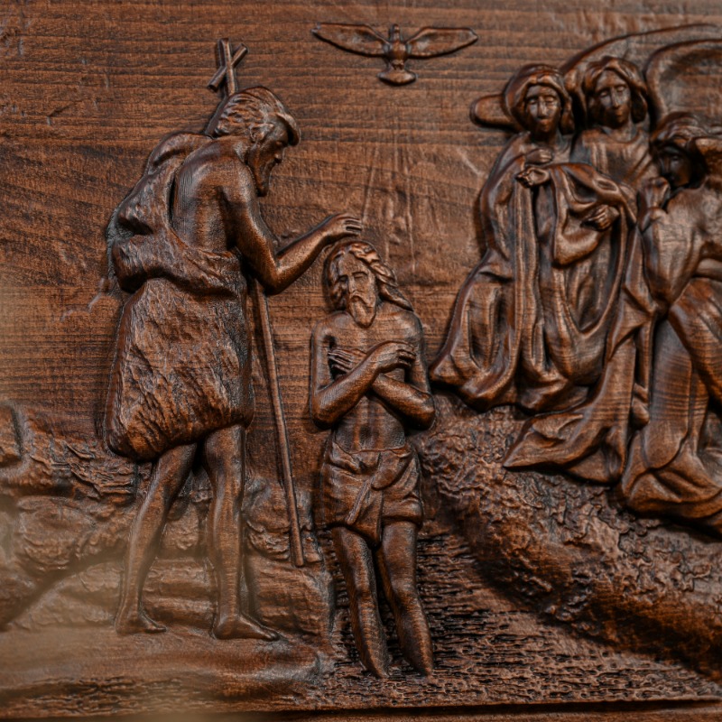 Handcrafted Wooden Relief Wall - Home Decor Jesus ulasan dan harga