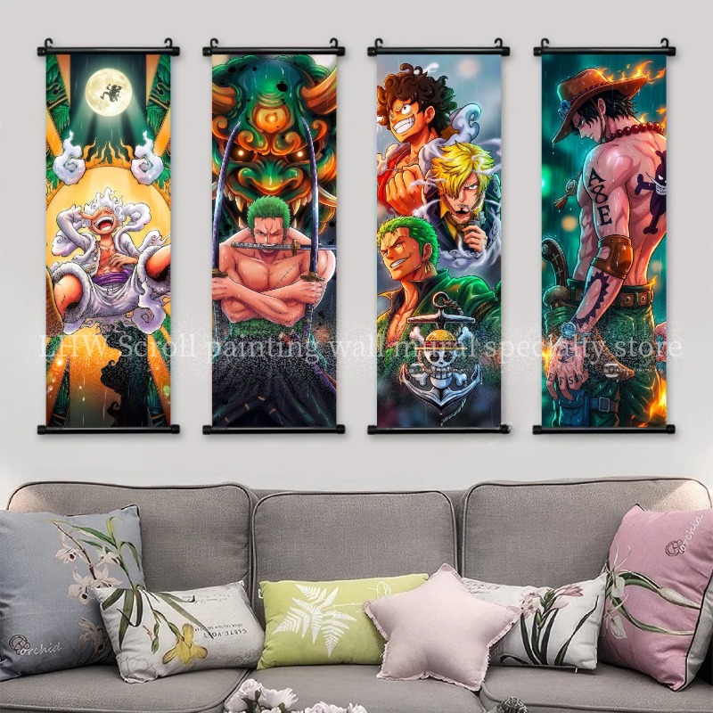 One Piece Scroll Hanging Paint - Home Decor Online ulasan dan harga