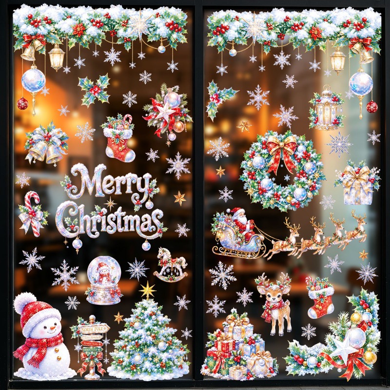 9 Sheets Christmas Static Wind - X Home Decor ulasan dan harga