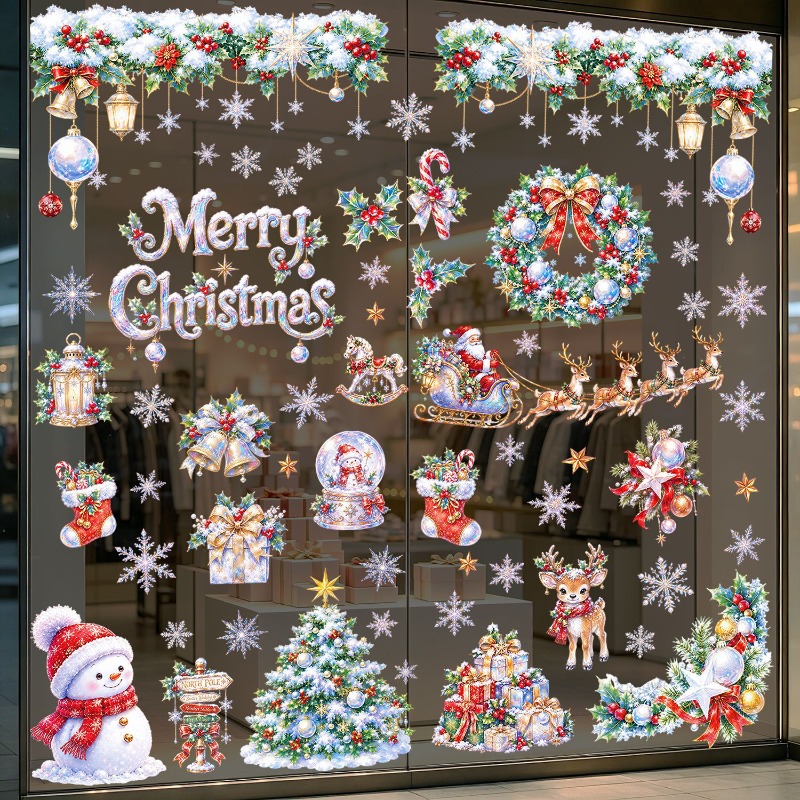 9 Sheets Christmas Static Wind - X Home Decor ulasan dan harga