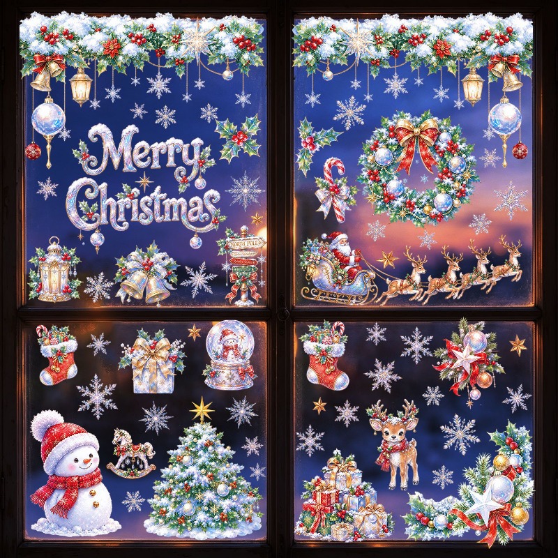 9 Sheets Christmas Static Wind - X Home Decor ulasan dan harga