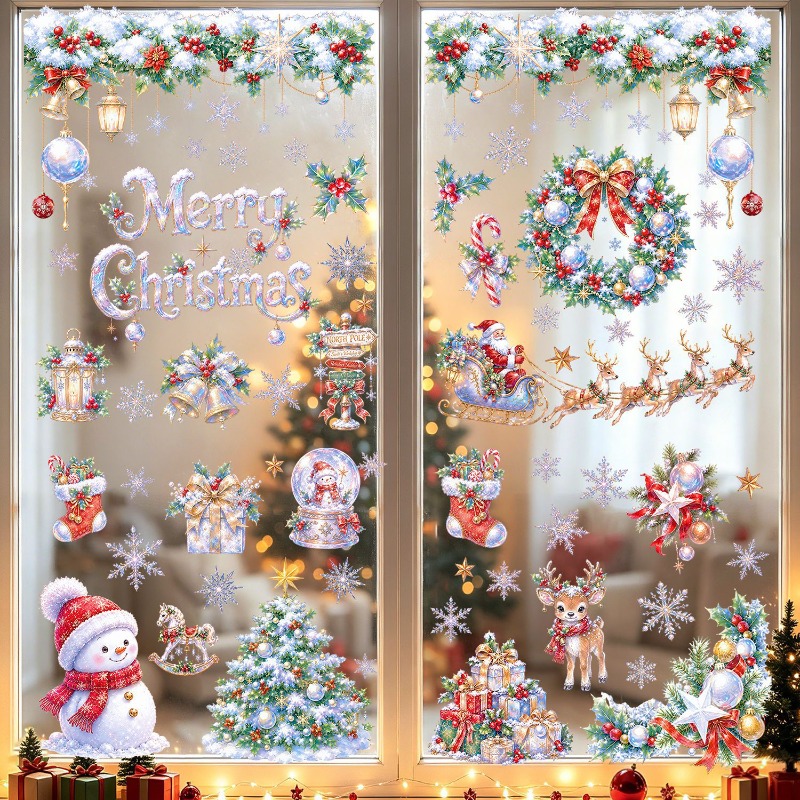 9 Sheets Christmas Static Wind - X Home Decor ulasan dan harga