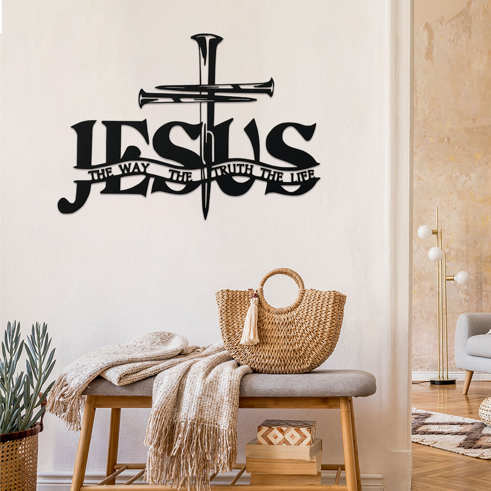 1Pc Jesus & Praying Hands Meta - Home Decor Jesus ulasan dan harga
