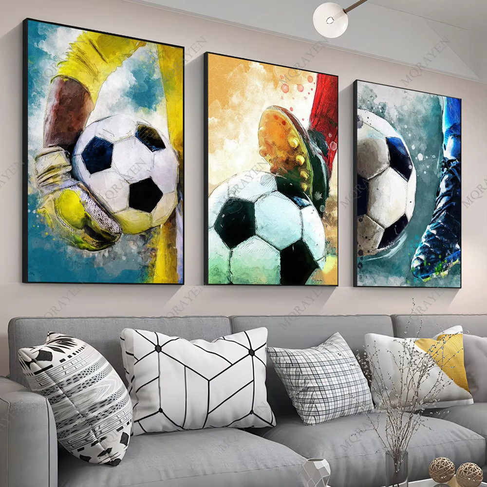 Watercolor Football Posters Pr - Watercolor Poster Print ulasan dan harga