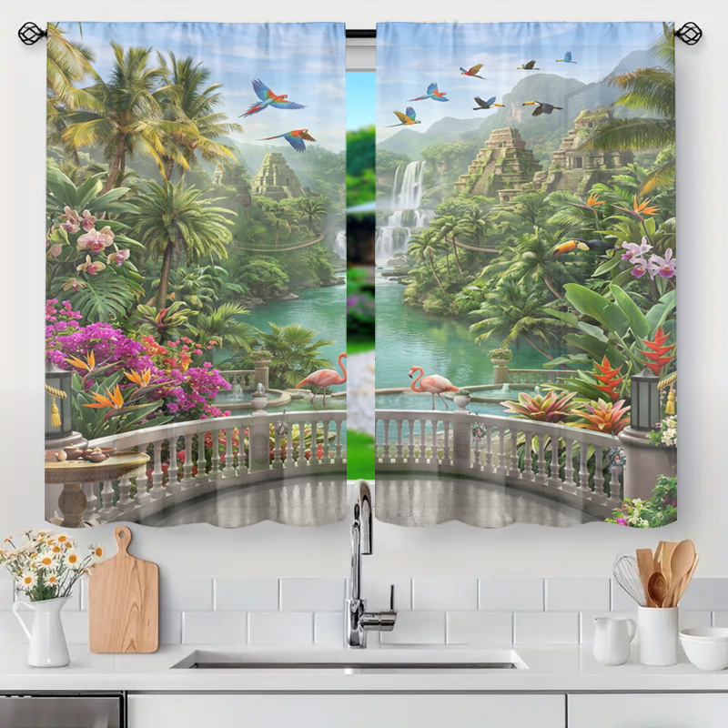 Vibrant Tropical Jungle Waterf - Home Decor Bali ulasan dan harga
