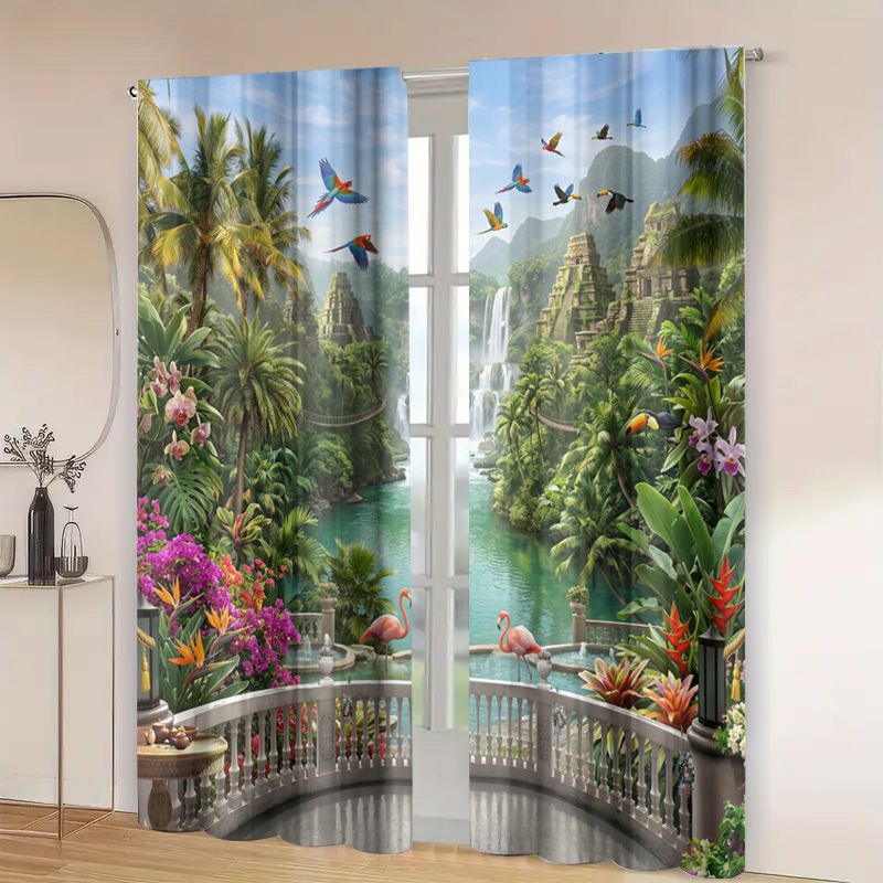 Vibrant Tropical Jungle Waterf - Home Decor Bali ulasan dan harga