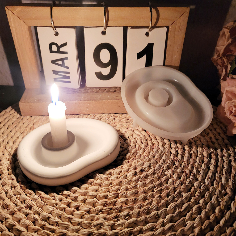 Organic Shape Candle Tray Sili - Home Decor Modern Organic ulasan dan harga