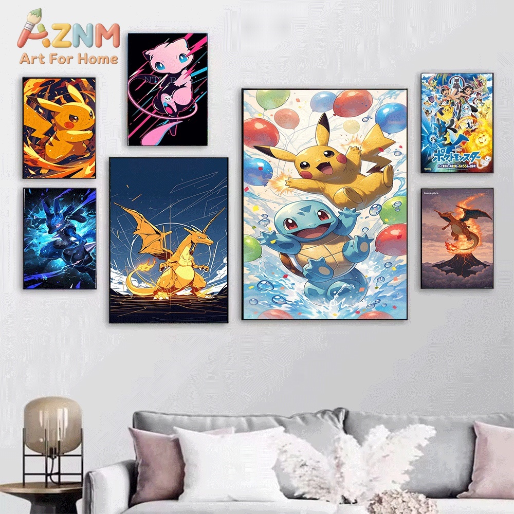 AZNM Kirby Pink Cartoon Charac - Watercolor Poster Print ulasan dan harga