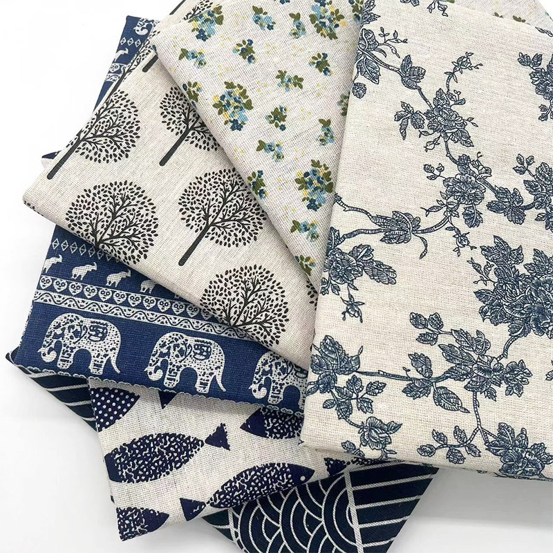 Retro Boho Floral Cotton Linen - Home Decor Fabric ulasan dan harga