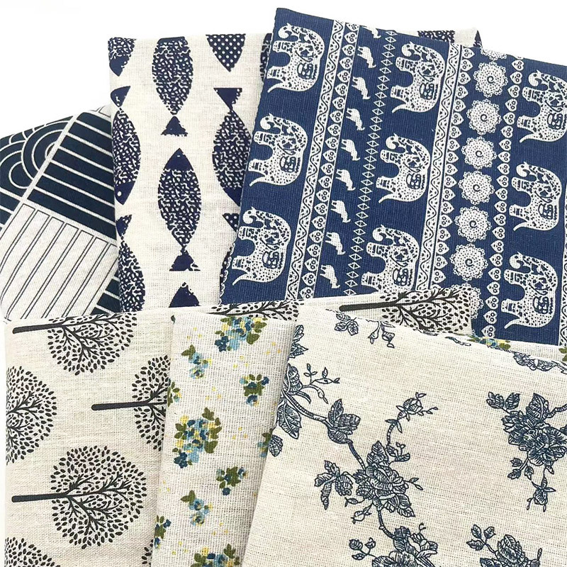 Retro Boho Floral Cotton Linen - Home Decor Fabric ulasan dan harga
