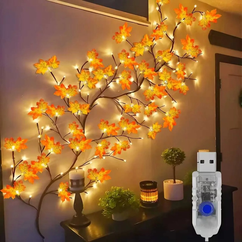 DIY Maple Leaf Rose Pendant US - Home Decor Flowers ulasan dan harga