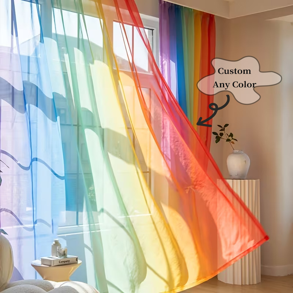 Custom 2D Flat 2pcs Sheer Curt - Home Decor Fabric ulasan dan harga