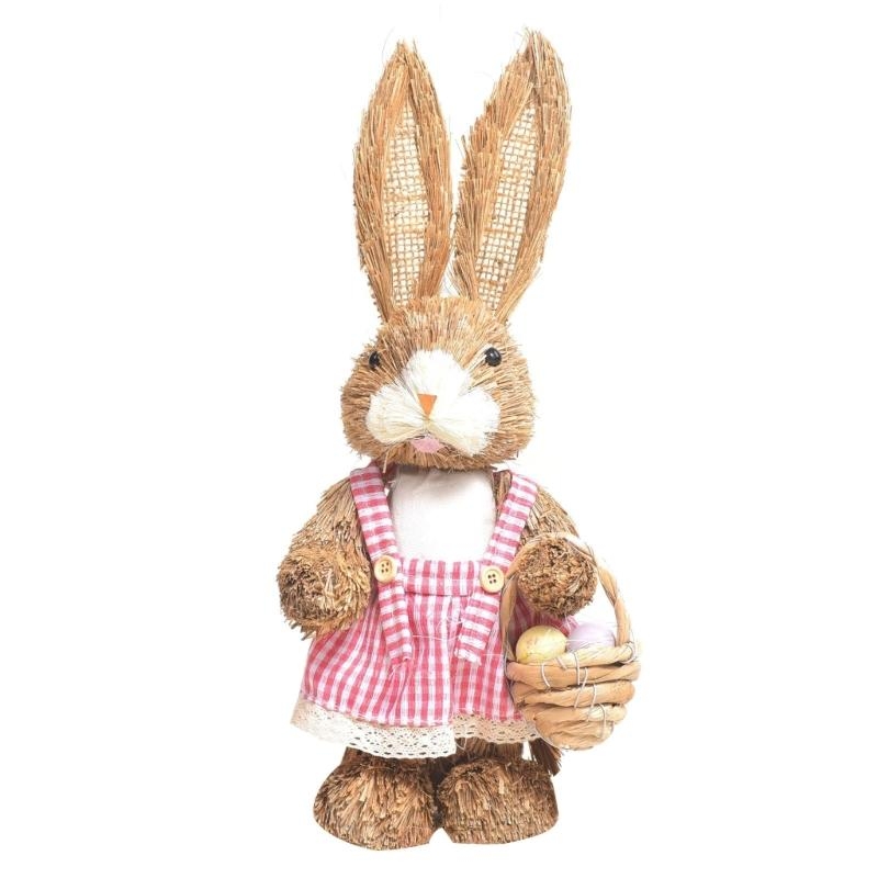Straw Rabbit Bunny Decorations - Home Decor Modern Organic ulasan dan harga