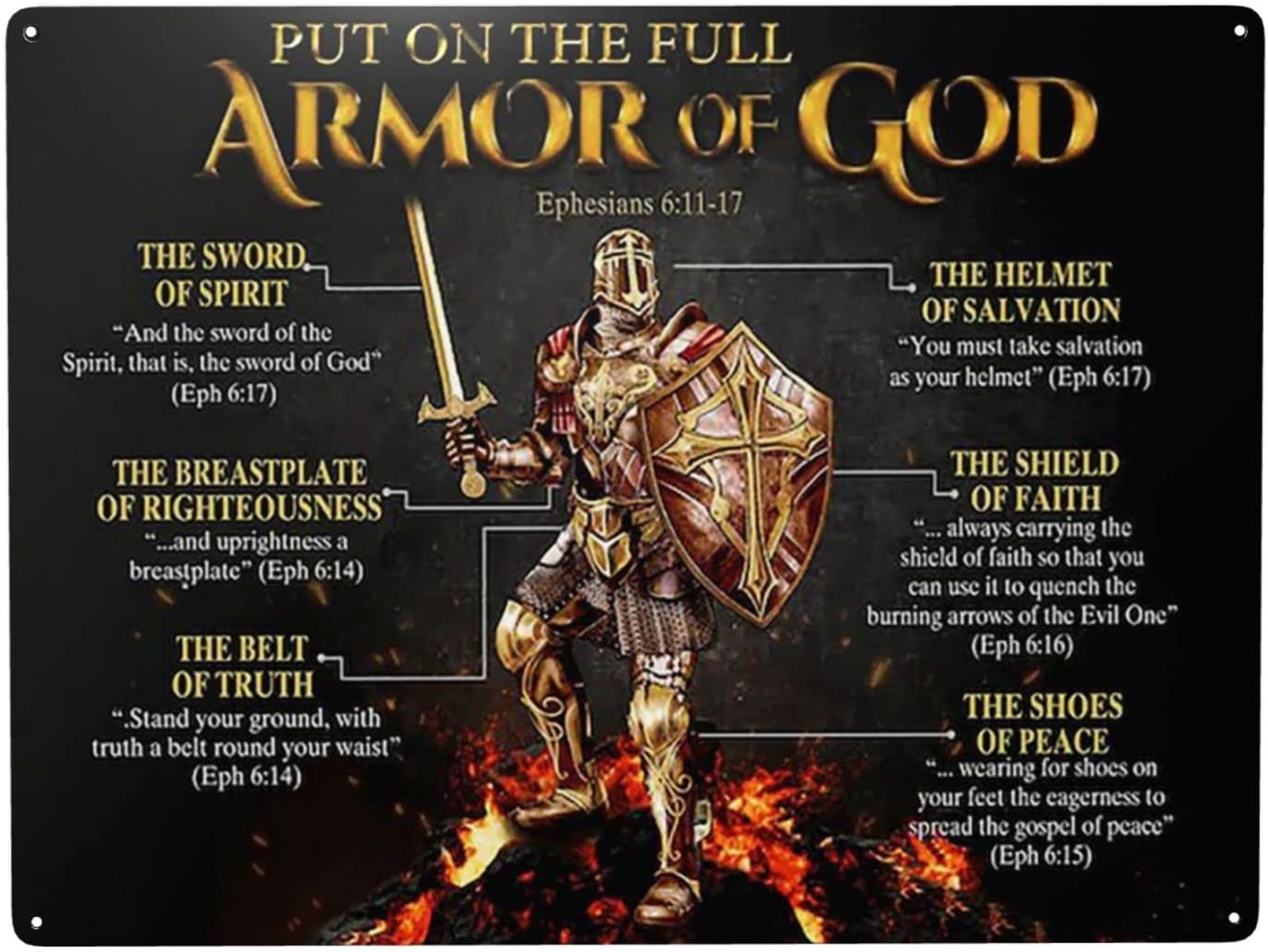 1p,WZVZGZ ARMOR OF GOD Tin gol - X Home Decor ulasan dan harga