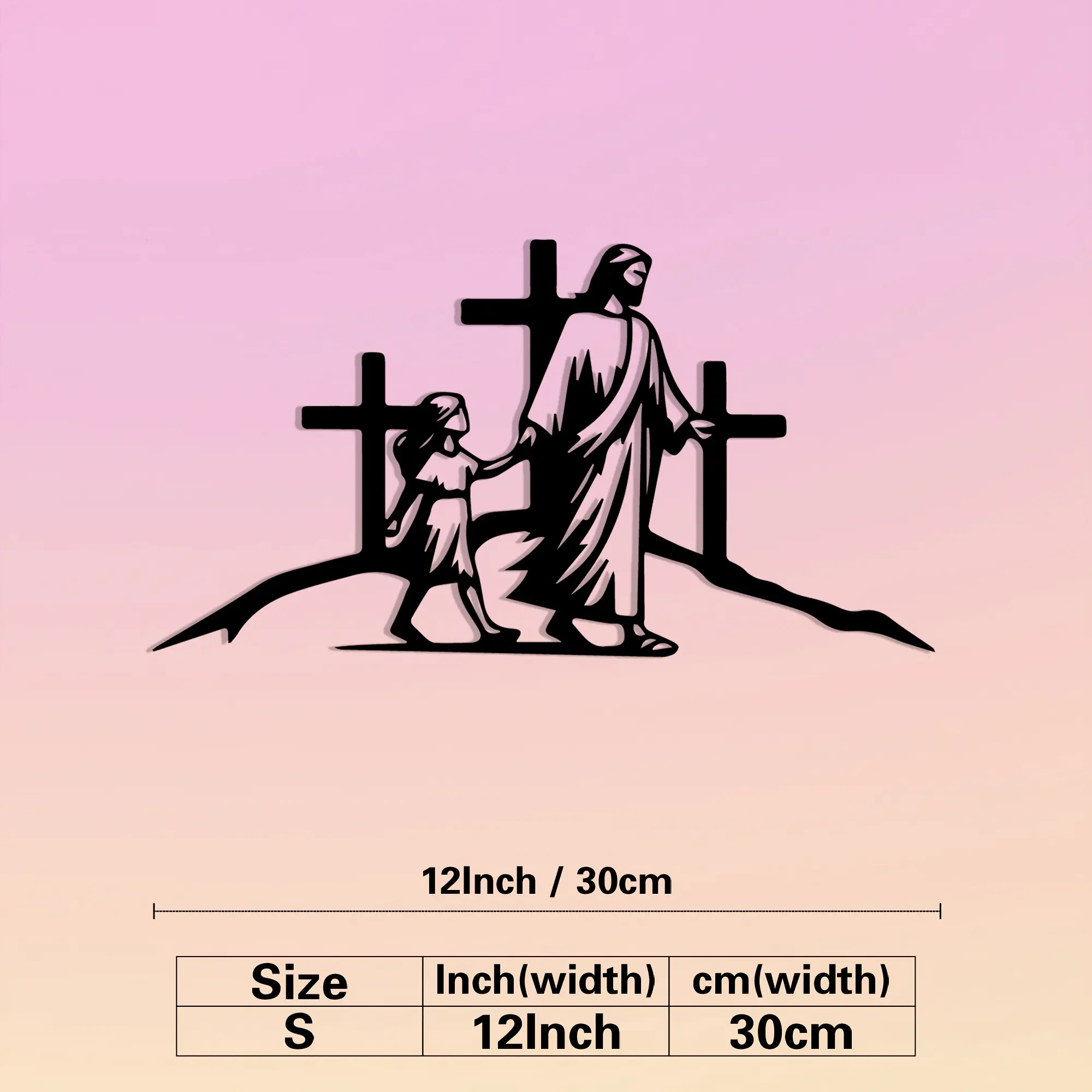 CIFBUY Wrought Iron Cross Wall - Home Decor Jesus ulasan dan harga