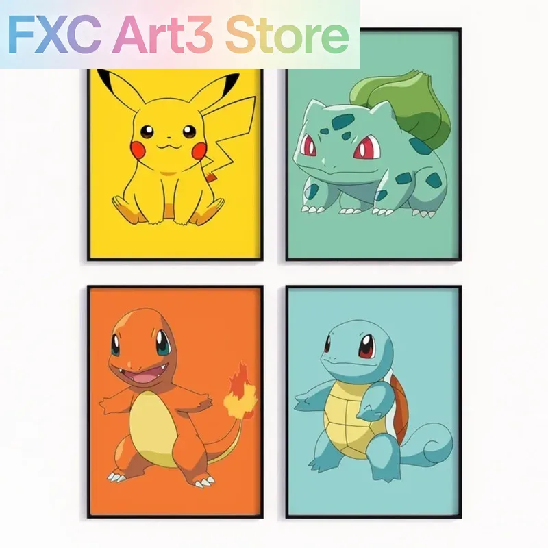 Frameless Cartoon Anime Poster - Watercolor Poster Print ulasan dan harga