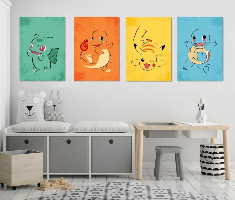 Frameless Cartoon Anime Poster - Watercolor Poster Print ulasan dan harga