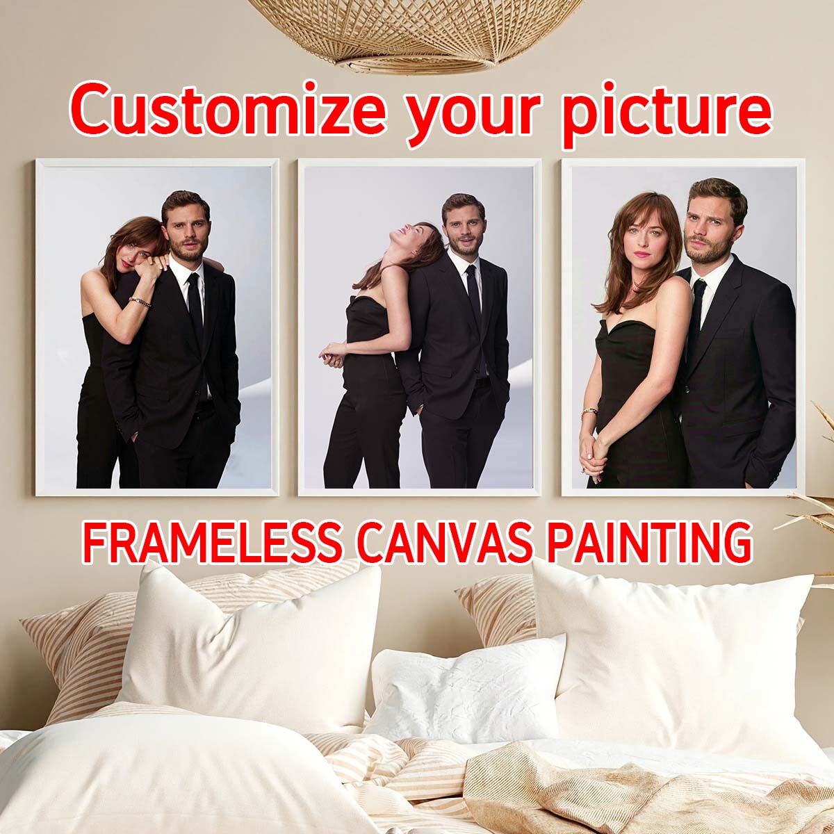 Custom Print Canvas Painting F - Home Decor Fabric ulasan dan harga