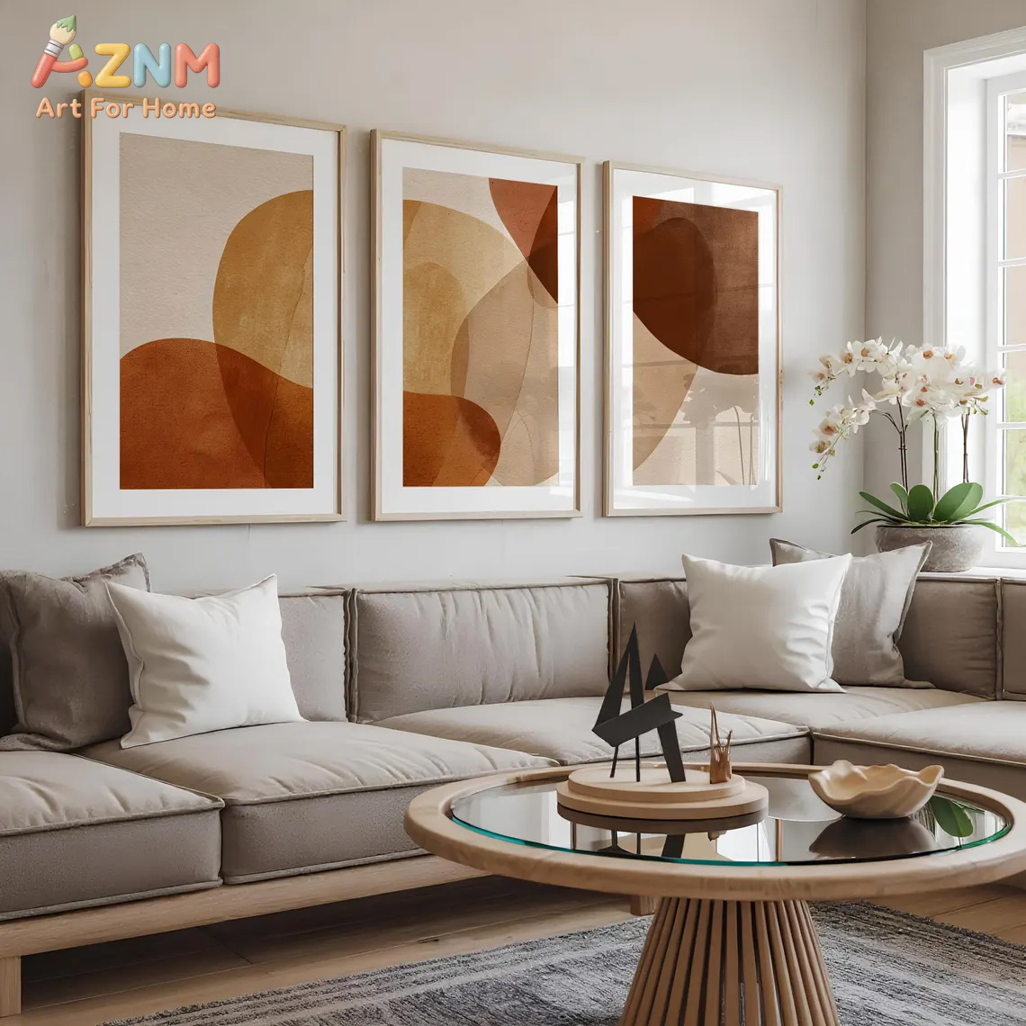 AZNM Boho Abstract Terracotta  - Watercolor Poster Print ulasan dan harga