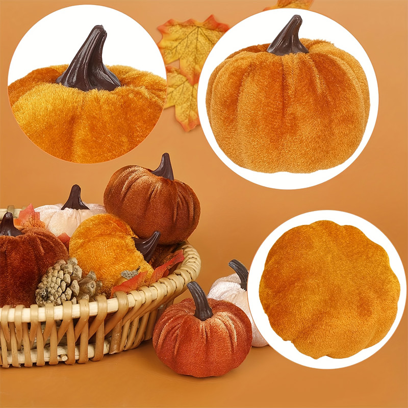16pcs Simulated Velvet Pumpkin - Home Decor Modern Organic ulasan dan harga