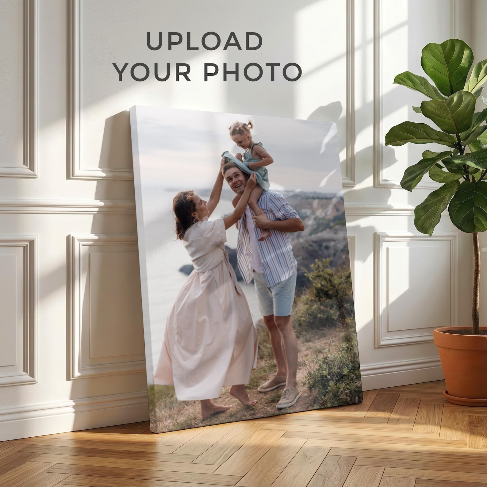 Personalized Photo Canvas, Cus - Home Decor Fabric ulasan dan harga