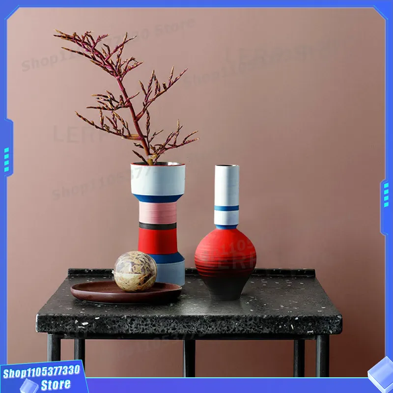 Nordic Style Morandi Color Cer - Glass Vase Nordic ulasan dan harga