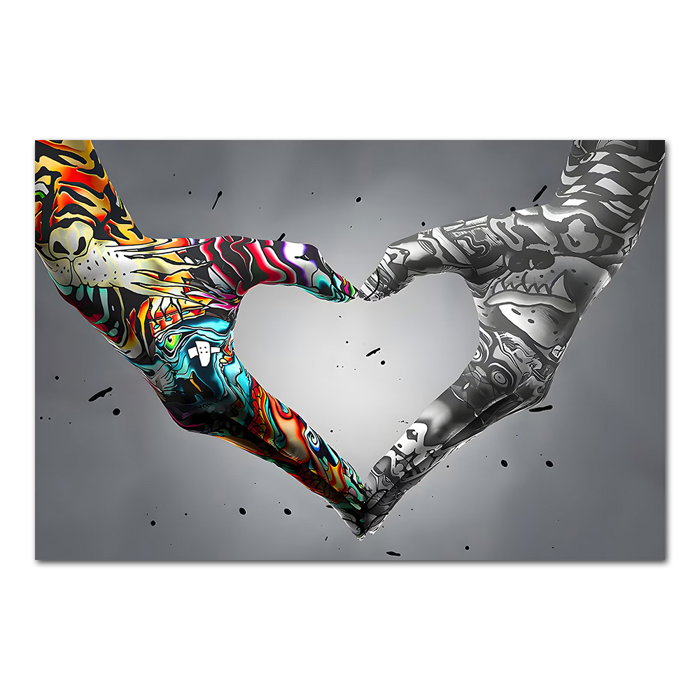 Graffiti Hand Love Canvas Pain - Home Decor Lovely Home ulasan dan harga
