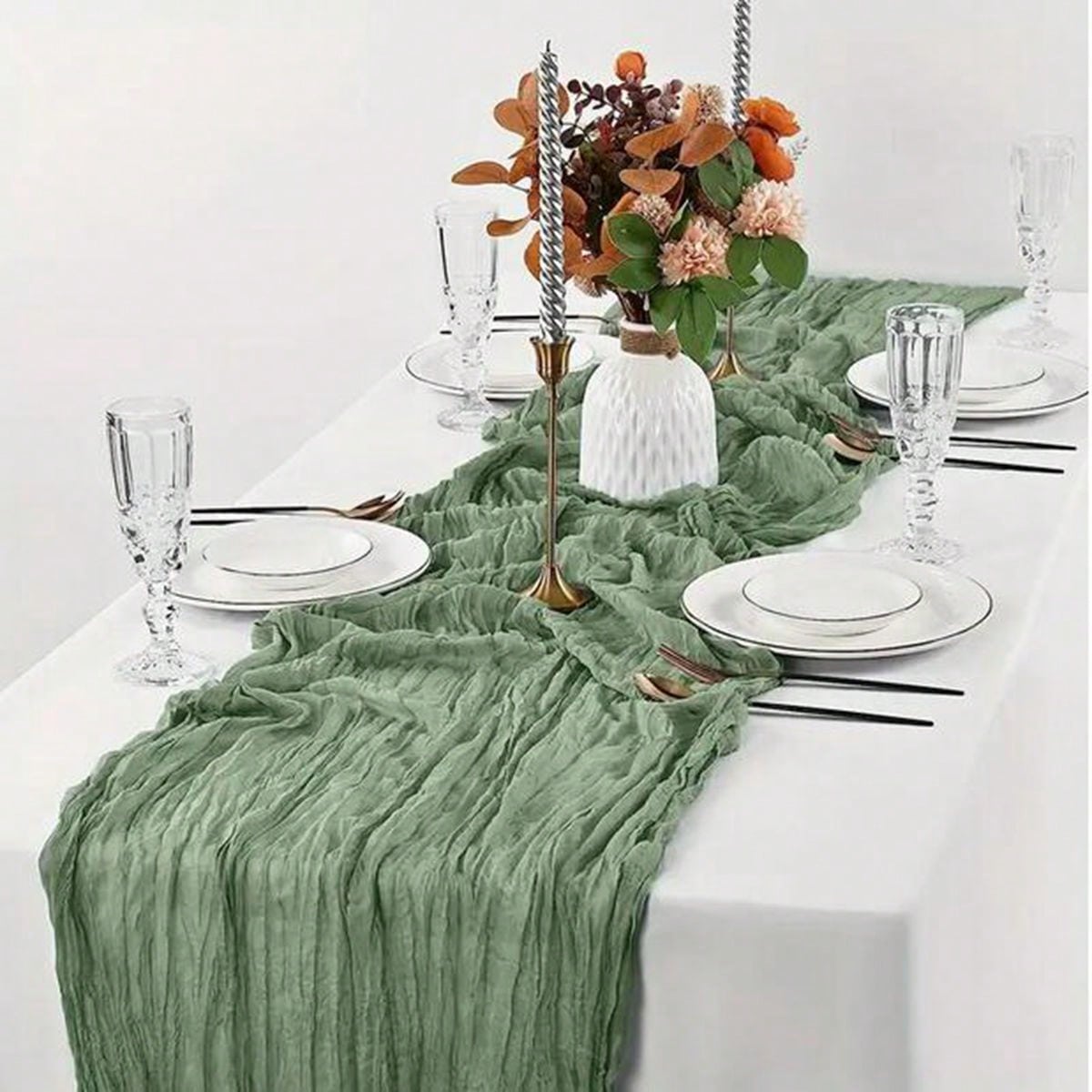 1Pc 90×180cm Green Wrinkle Tab - Home Decor Bali ulasan dan harga