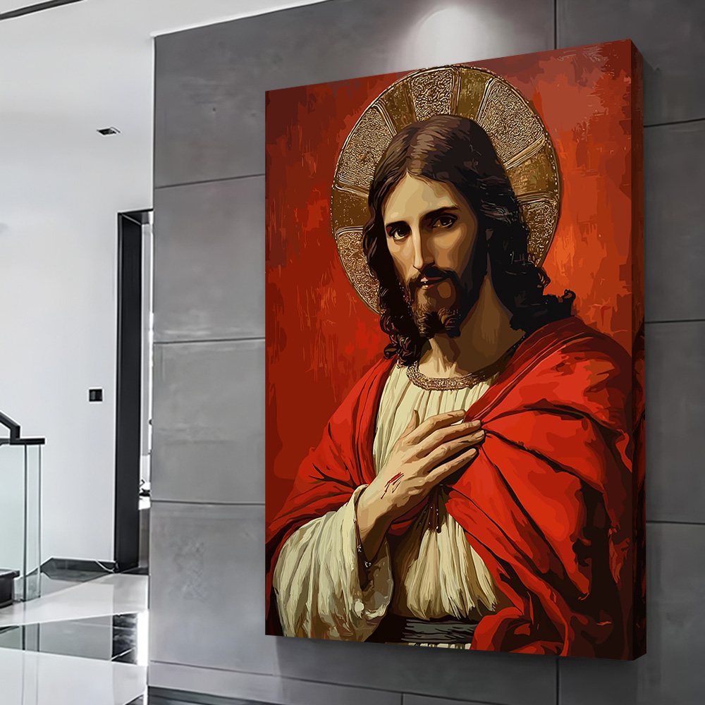 Portrait of Jesus Christ With  - Home Decor Jesus ulasan dan harga