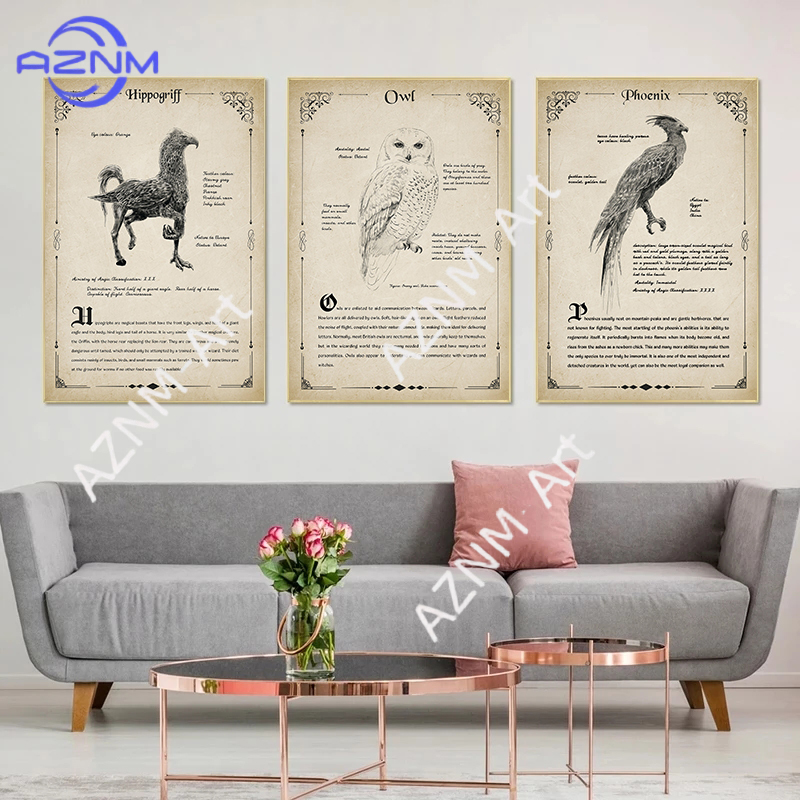 Antique Style Magical Creature - Watercolor Poster Print ulasan dan harga