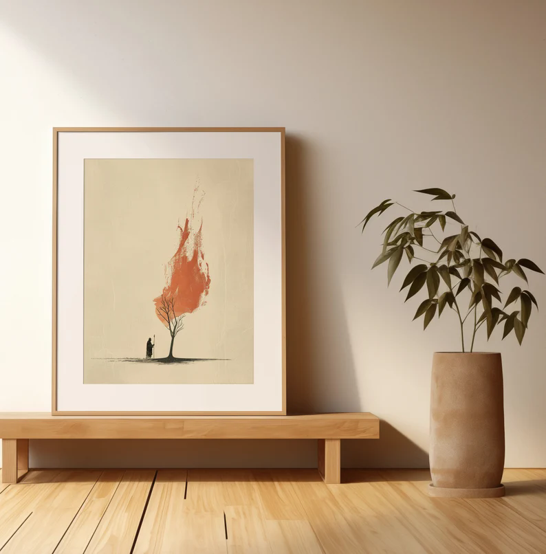 Watercolor Jesus leaves the 99 - Home Decor Jesus ulasan dan harga